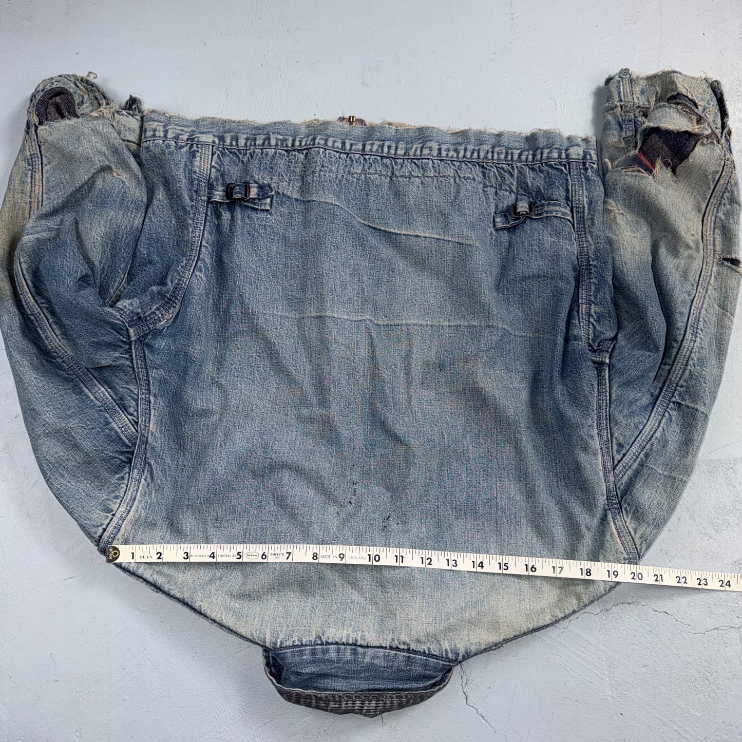 Vintage 50s 60s Hercules Blanket Lined Denim Bomber Jacket USA Coat Thrashed