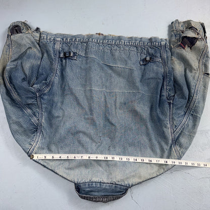 Vintage 50s 60s Hercules Blanket Lined Denim Bomber Jacket USA Coat Thrashed