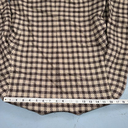 Giorgio Armani Jacket Women 42 VTG Brown Houndstooth V Neck Italy Cashmere Wool