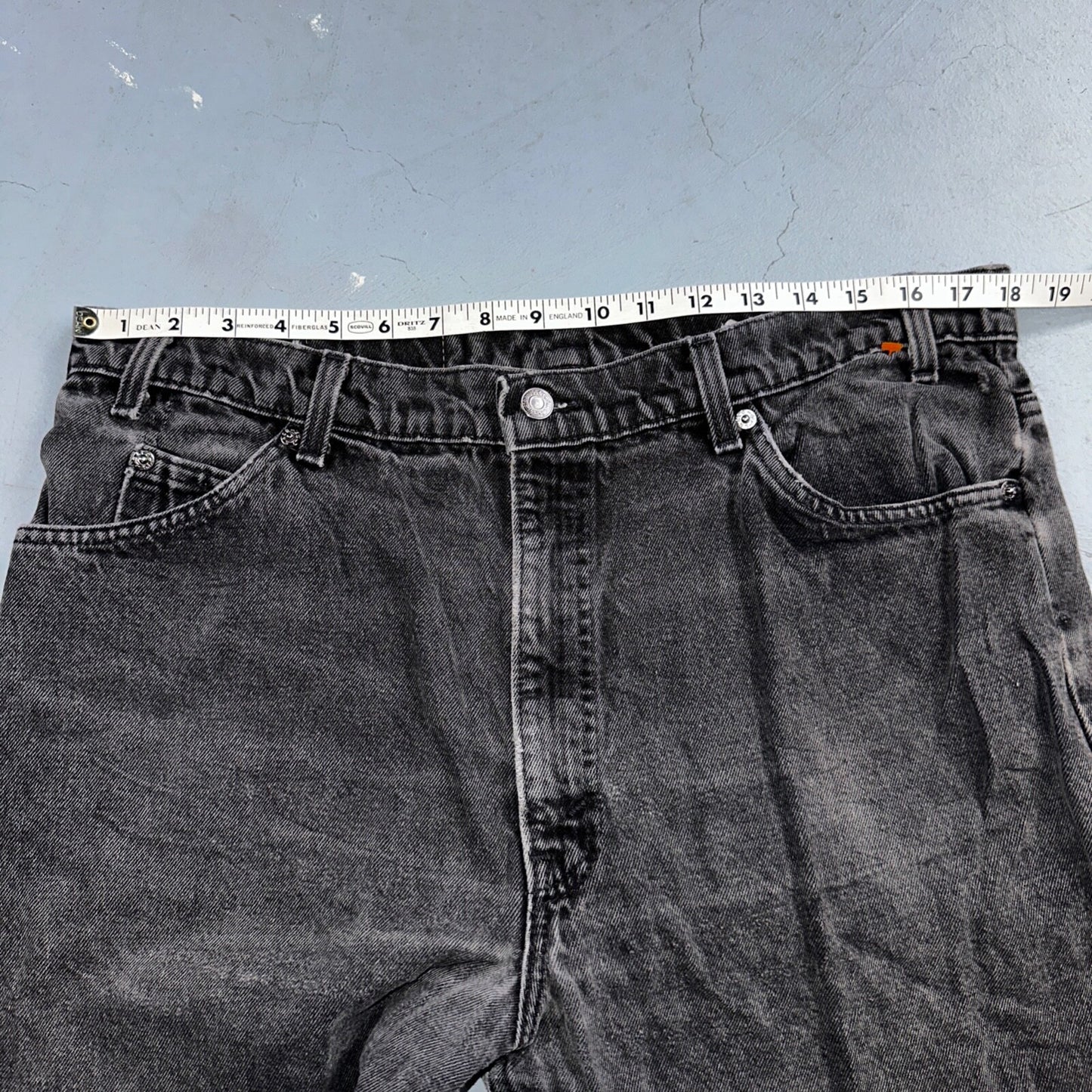 Levis 550 Vintage 90s USA Orange Tab Jeans 38x32 Black Med Wash 501 Act 36x31