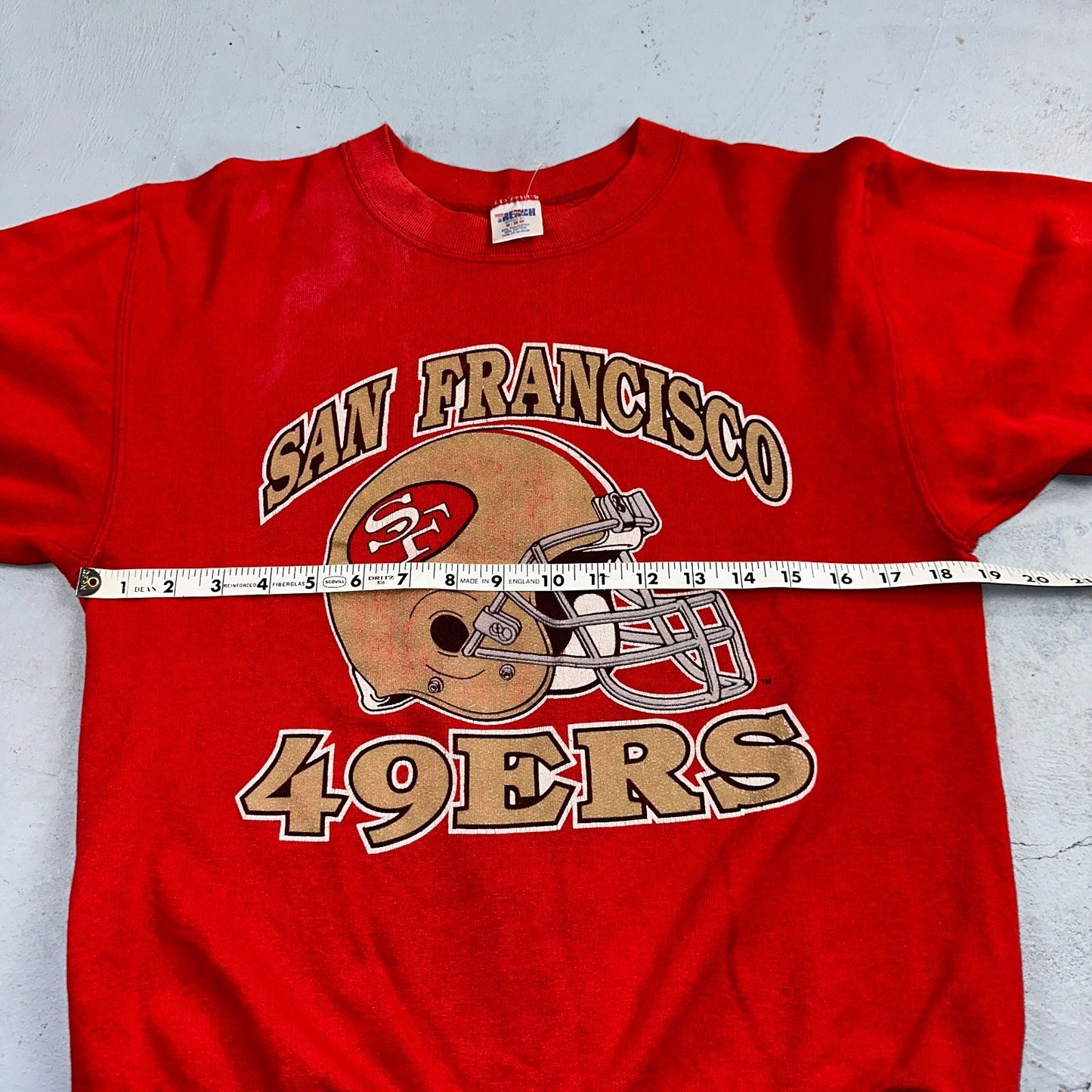 Vintage Trench Sweatshirt San Francisco 49ers Red Long Sleeve M Crewneck 80s