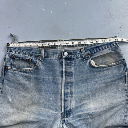 Levis 501 Vintage 90s USA XX Straight Leg Jeans Blue Light Wash 40x36 Act 36x31