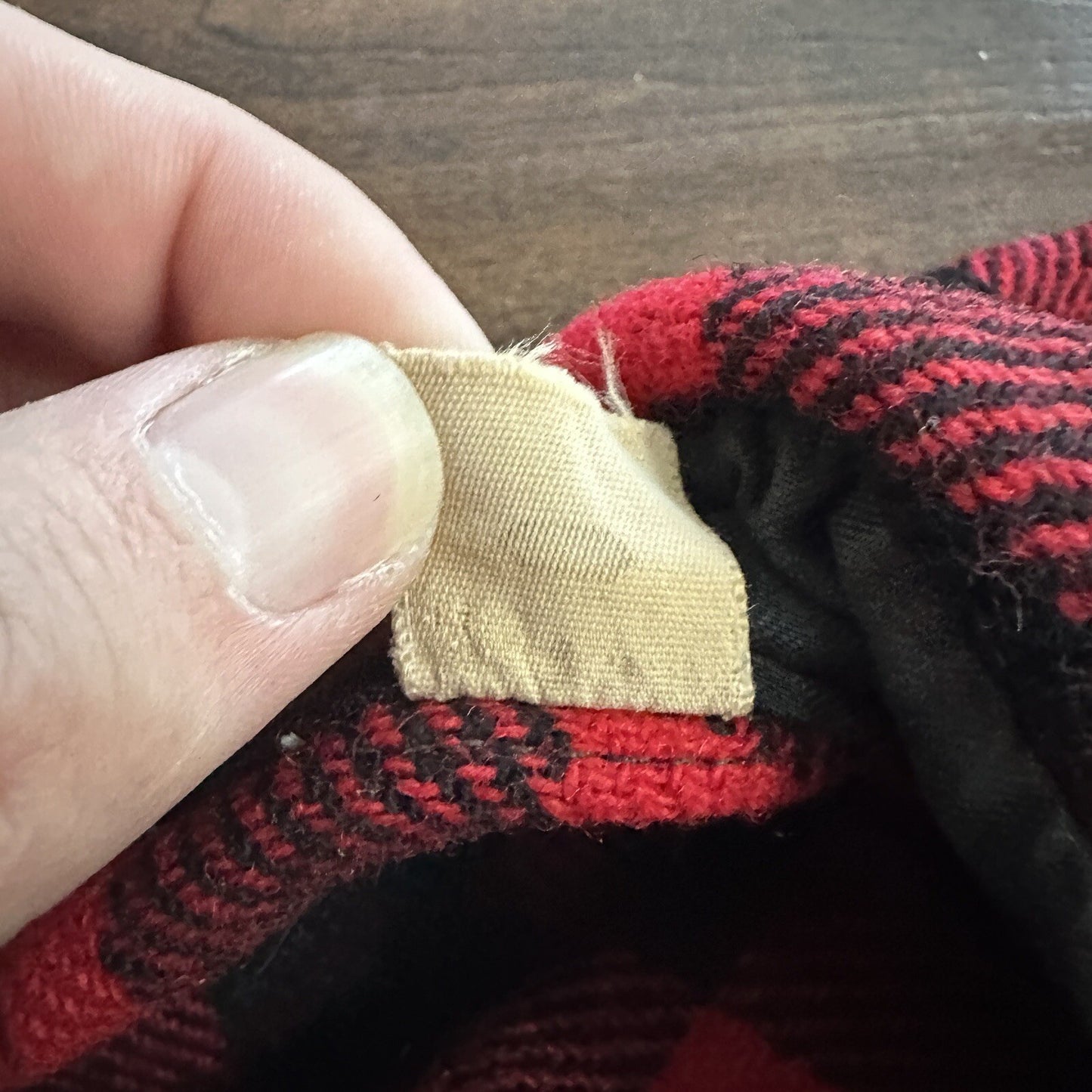 1950's vtg Buffalo Plaid Flannel L/S Jac Over Shirt Med Red Black 50s 60s Worn