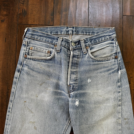 Levis Vintage 80s Redline Selvedge USA 501 XX Jeans 66 70s Light 30x33 Act 28x28