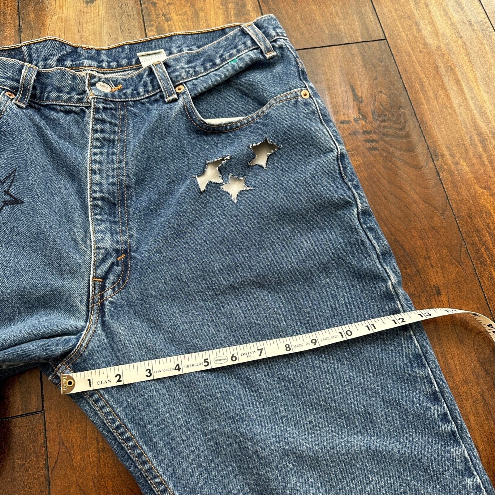 Levis 517 Vintage 90s USA Orange Tab Bootcut Flare Blue Jeans 38x32 Act 35x30