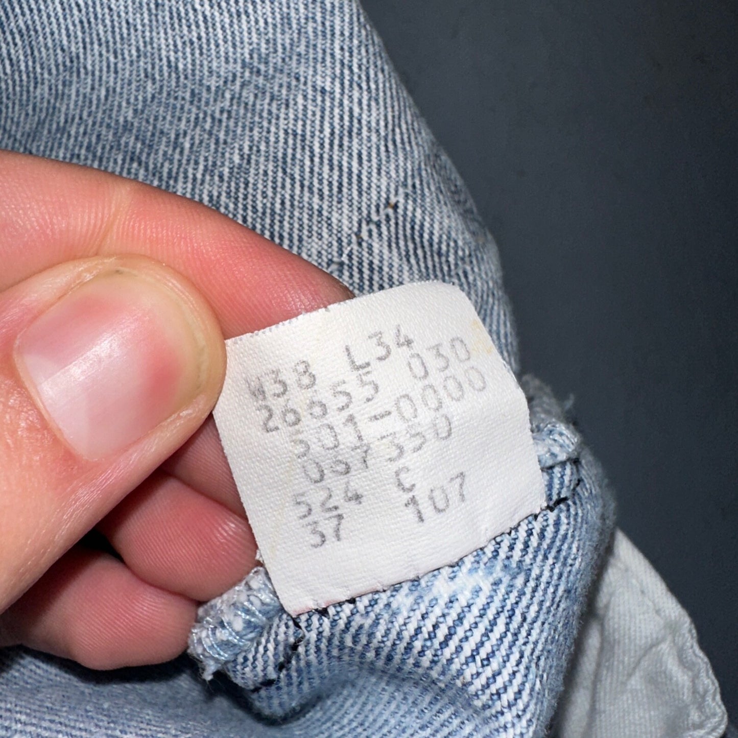 Levis 501 Vintage 80s USA XX 90s Straight Leg Jeans 38x34 Light Wash Act 34x29