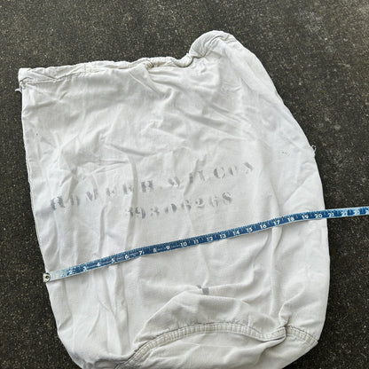 VTG WWII Canvas Garment Laundry Bag Rare Military Denim 1940s 40s 50s Stencil