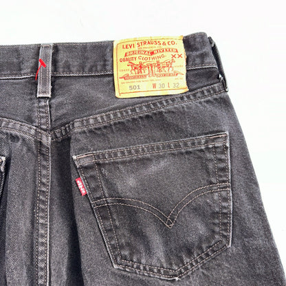 Levis 501 Vintage Y2K XX Straight Leg Jeans 90s Black Wash 30x32 Act 28x30