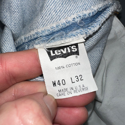 Levis 501 Vintage 90s USA XX Straight Leg Jeans Blue Light Wash 40x32 Act 38x31
