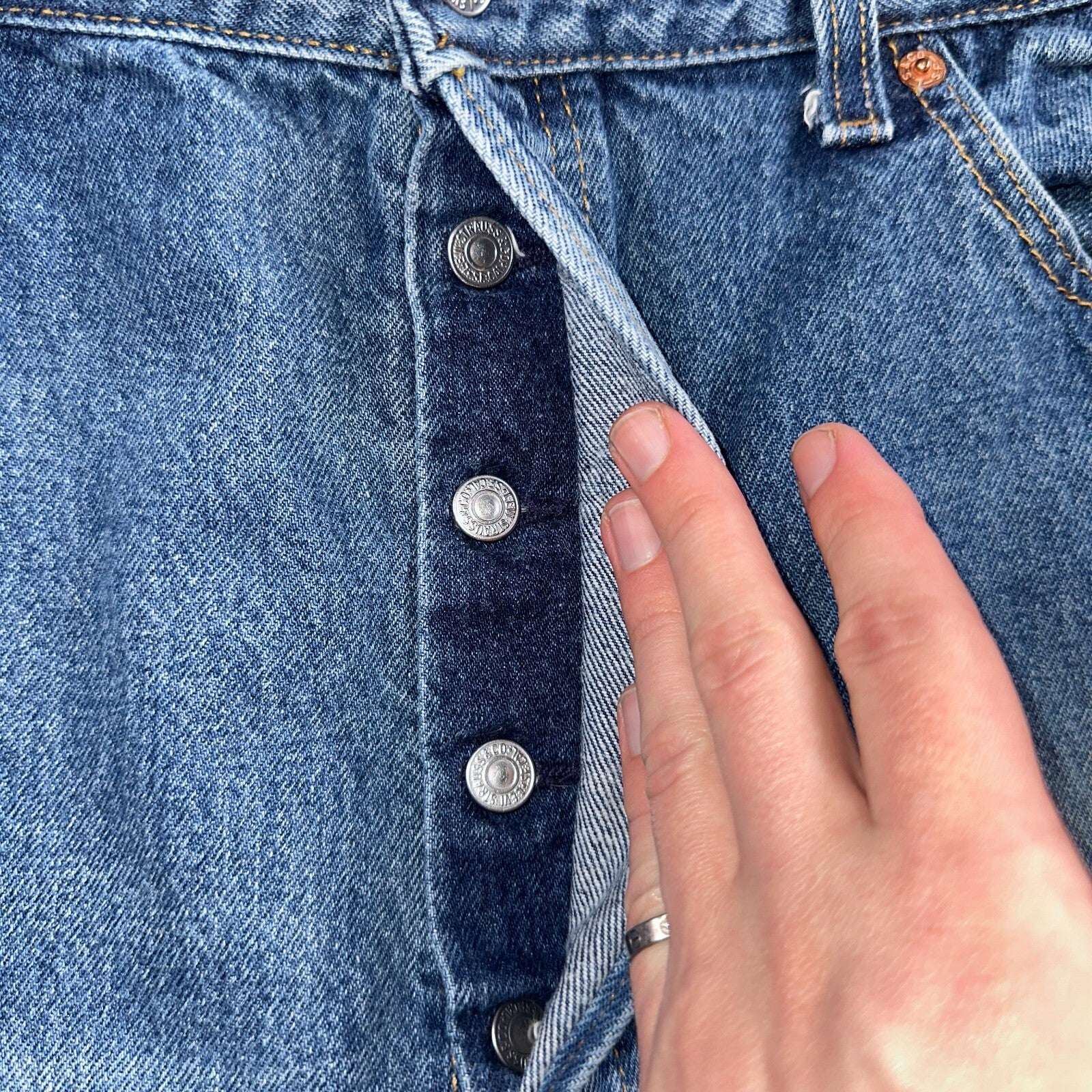 Levis 501 Vintage 90s USA XX Straight Leg Jeans Blue Med Wash 40x30 Act 38x30