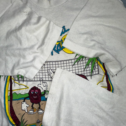 1988 The California Raisins VTG T Shirt Beach Party Volleyball Palm Trees 80s