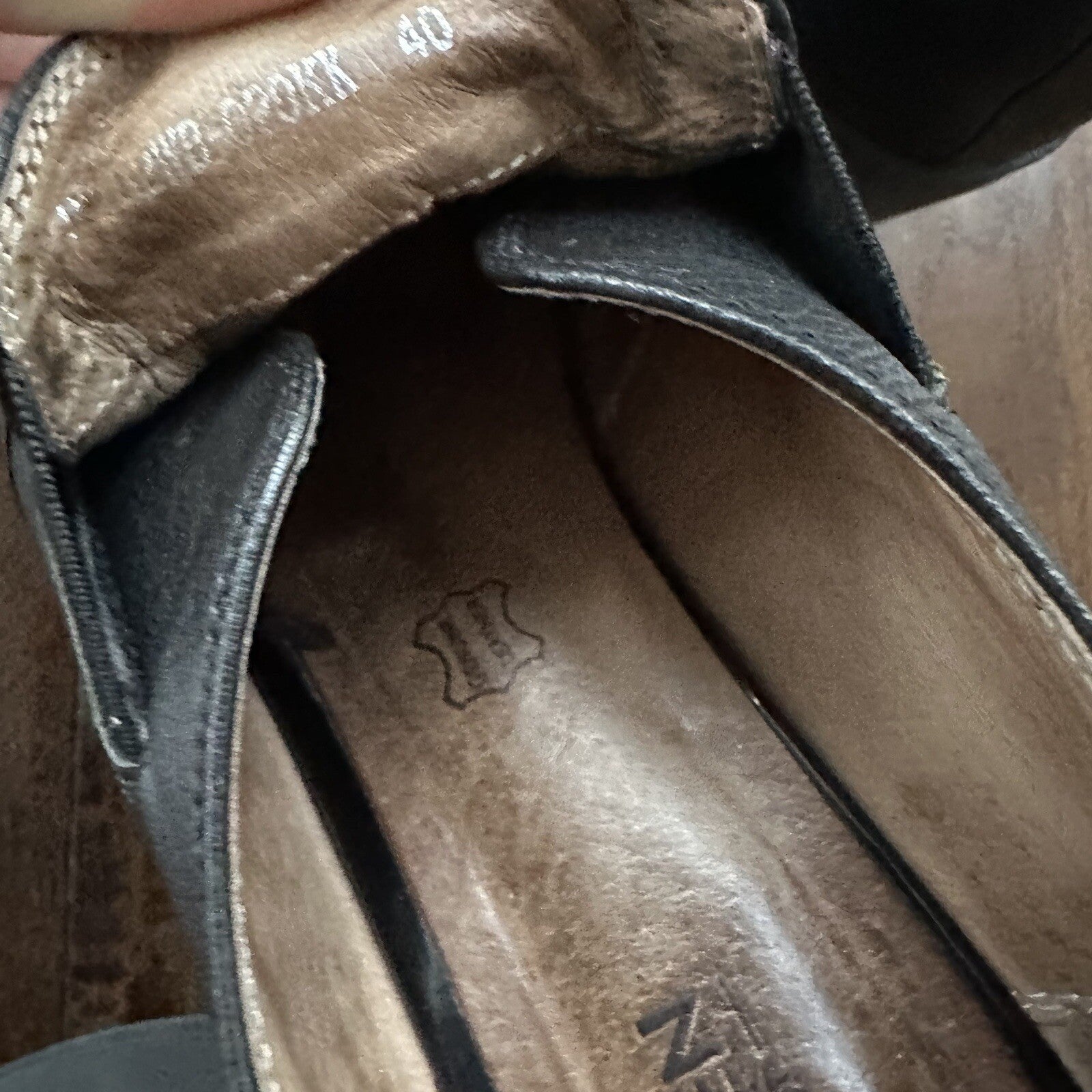 Zenden Genuine Leather Black Up Shoes 40 Euro Vtg Y2K Heels Mules Summer Dress