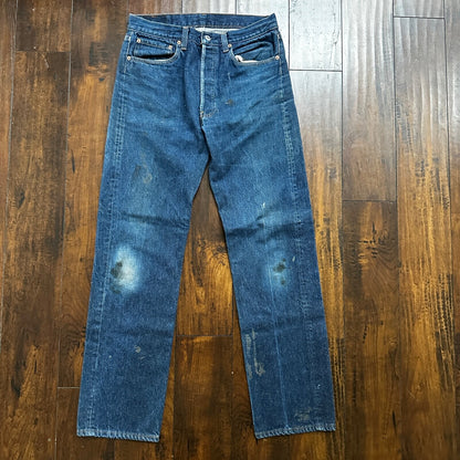 VTG 90s Levis 501 Button Fly 33x36 USA Tag Jeans Straight Wash Blue XX Act 30x31
