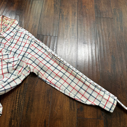 Vintage Levis Shirt Mens XL Red Blue Plaid Button Up White Tab 80s 90s 1980s