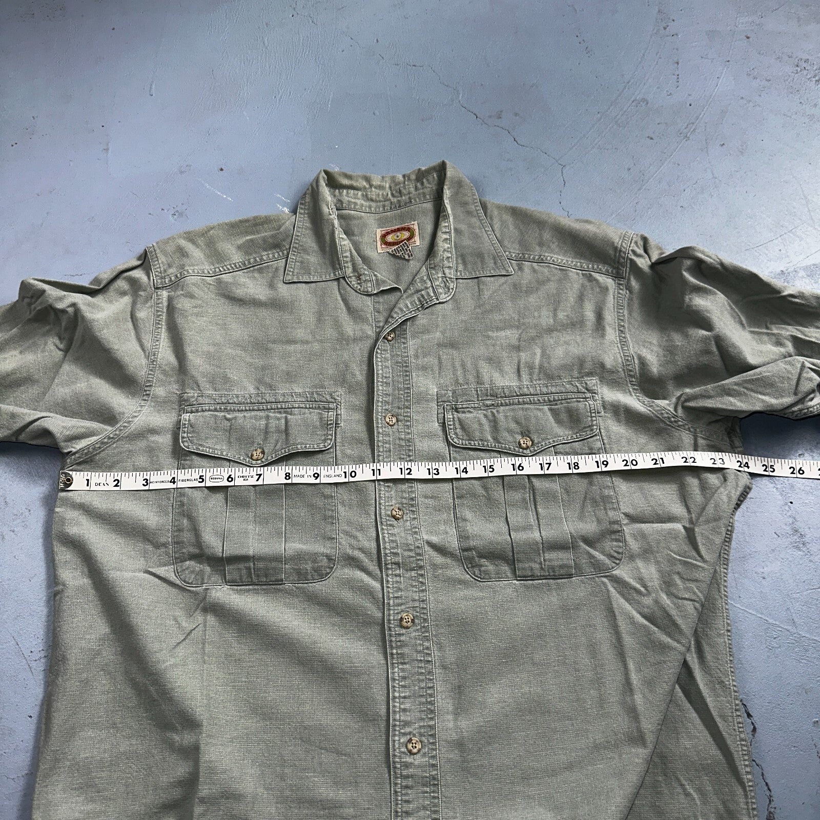 BANANA REPUBLIC 90s Vintage Safari Khaki Long Sleeve Shirt Men's L Outdoor