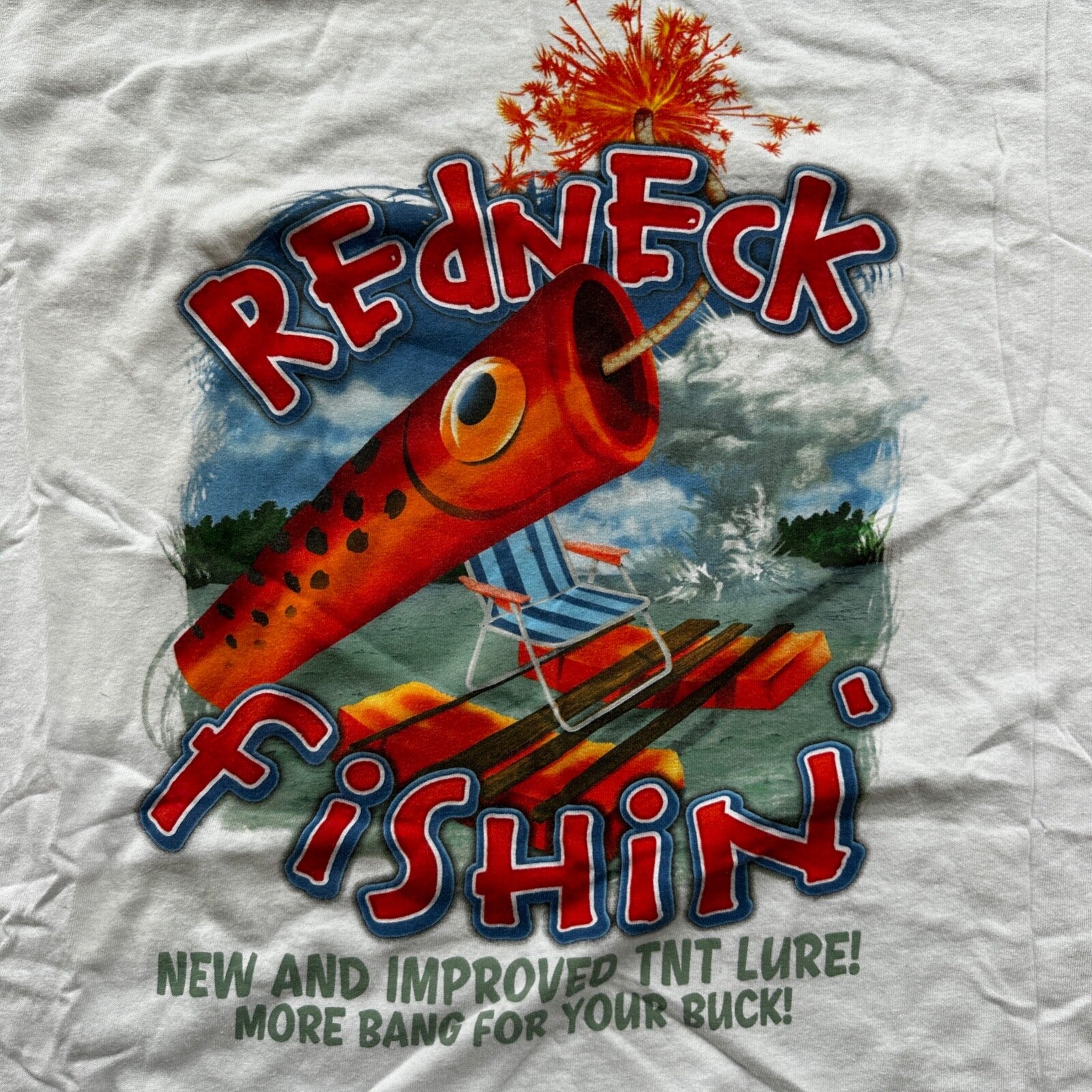 Redneck Fishing Funny Humor Vintage Style T Shirt Hunting American Laugh
