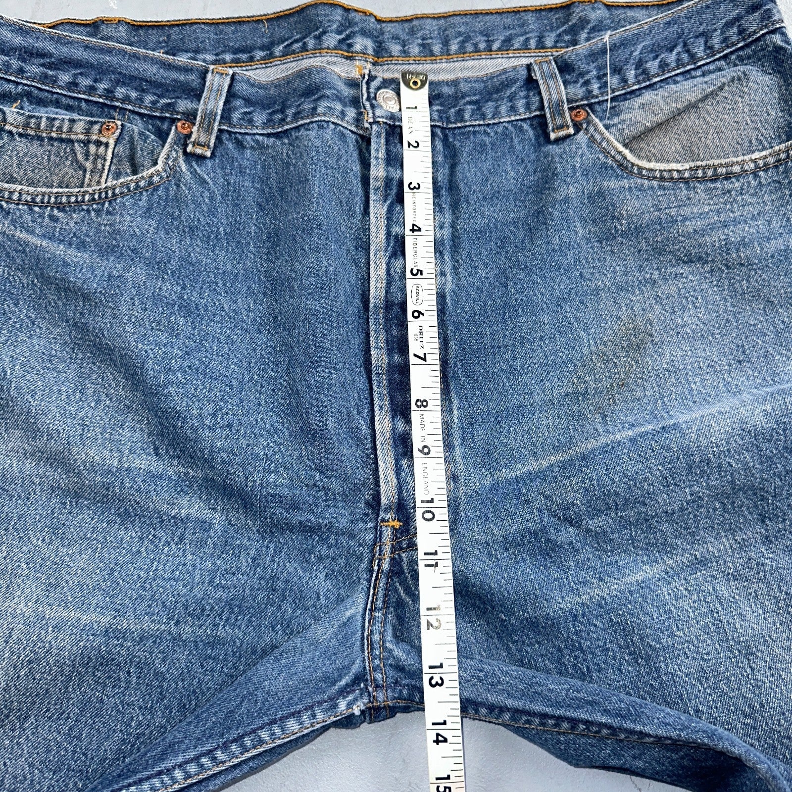 Levis 501 Vintage 90s USA XX Straight Leg Jeans Blue Med Wash 44x32 Act 40x28