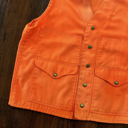 Vintage Filson Lot 12 Safety Orange Hunting Shooting Vest Made In USA Size 40
