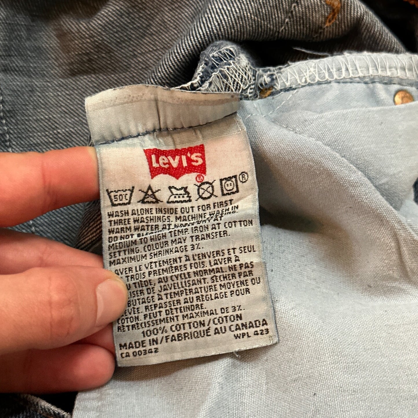 Levis 501 Vintage 90s Straight Leg XX Canada Jeans 36x30 Med Wash Act 34x29