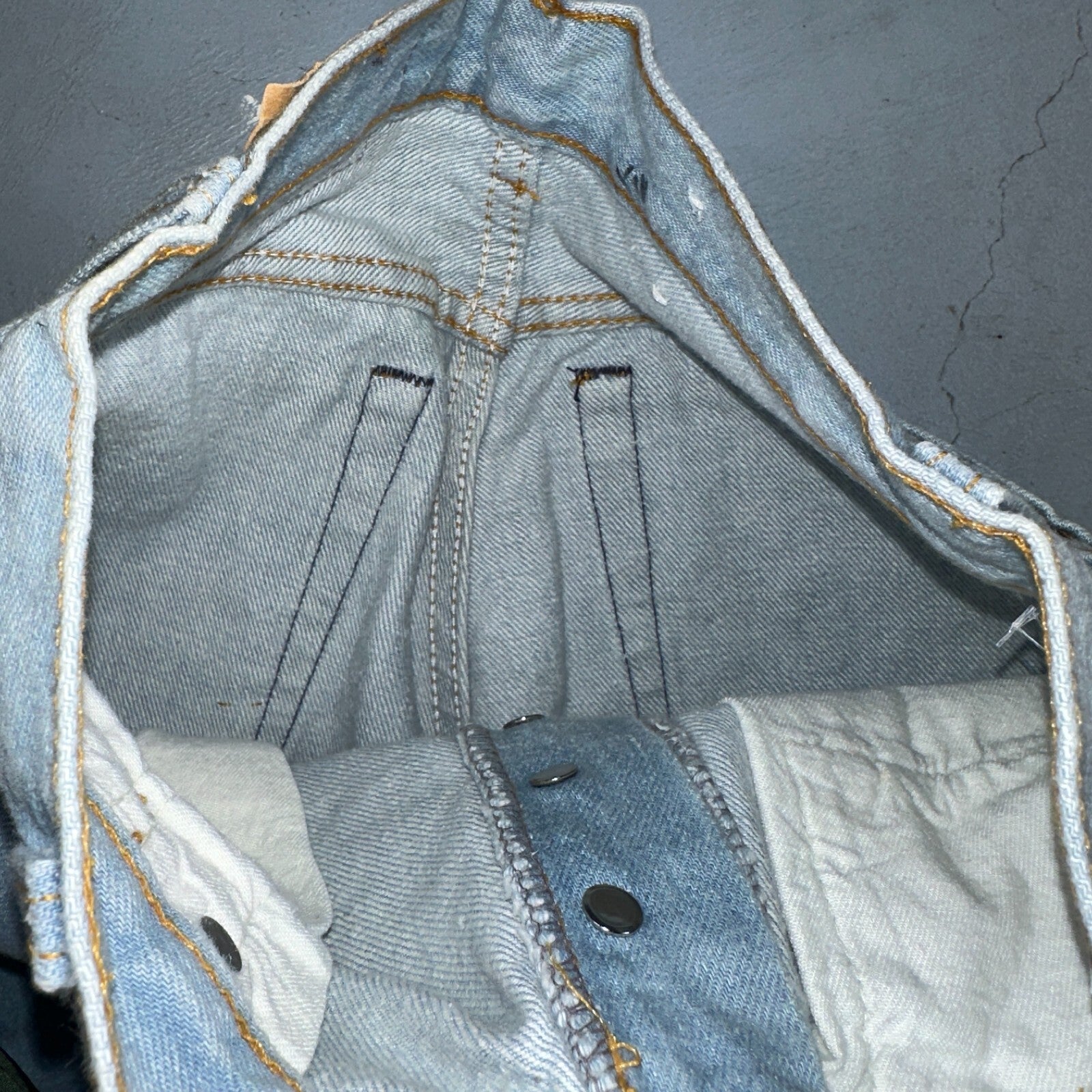 Levis 701 Vintage 90s USA XX Straight Leg Jeans Blue Light Wash 501 Rare 25x32