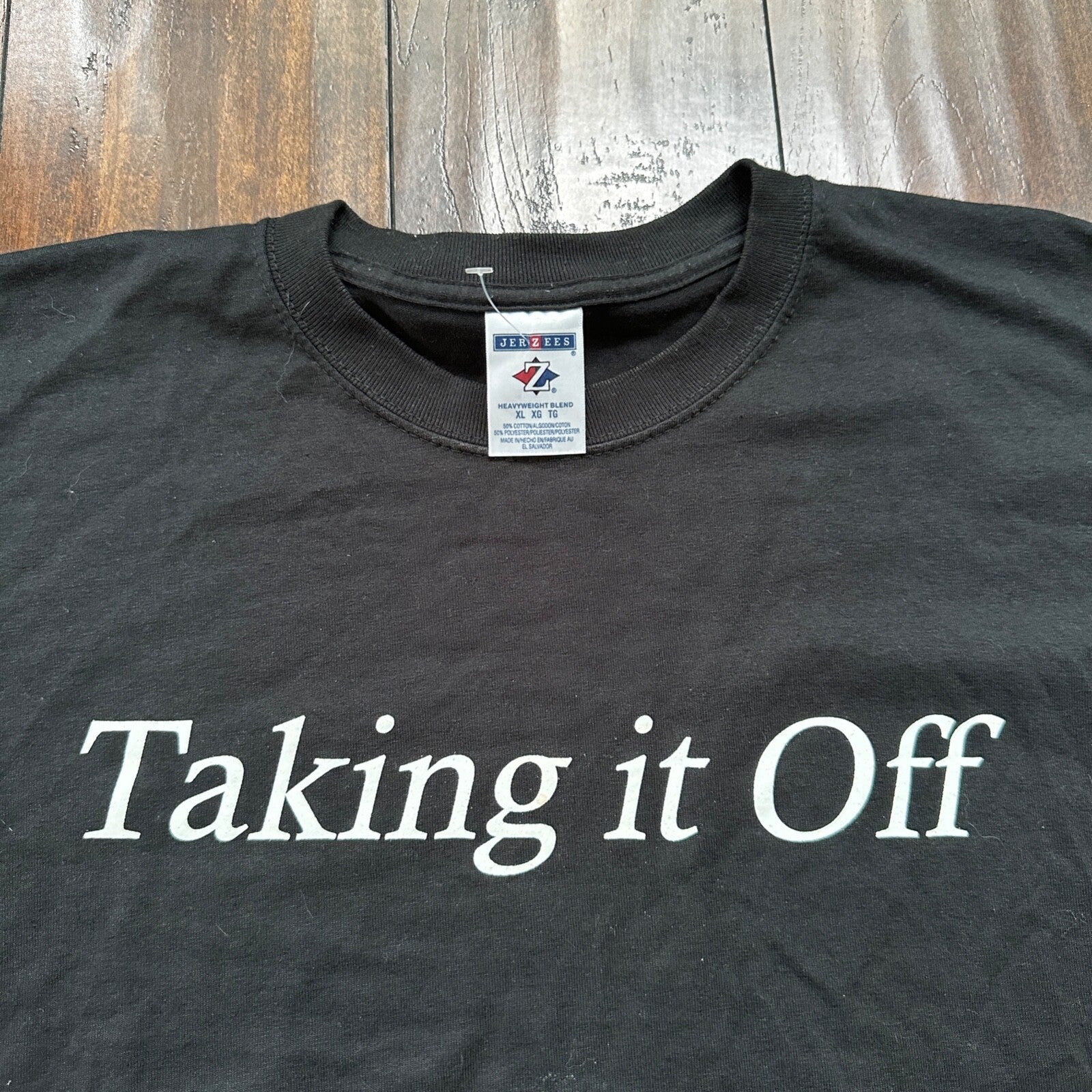 Taking It Off Funny VTG T Shirt Y2K Curves XL Black Rap Music Grunge Band Pop