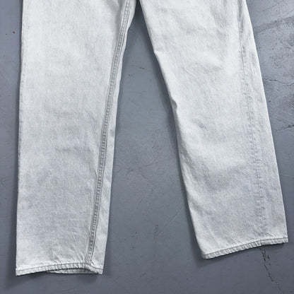 Levis 501 Vintage 90s USA XX Straight Leg Jeans White Light Wash 38x30 Act 34x29