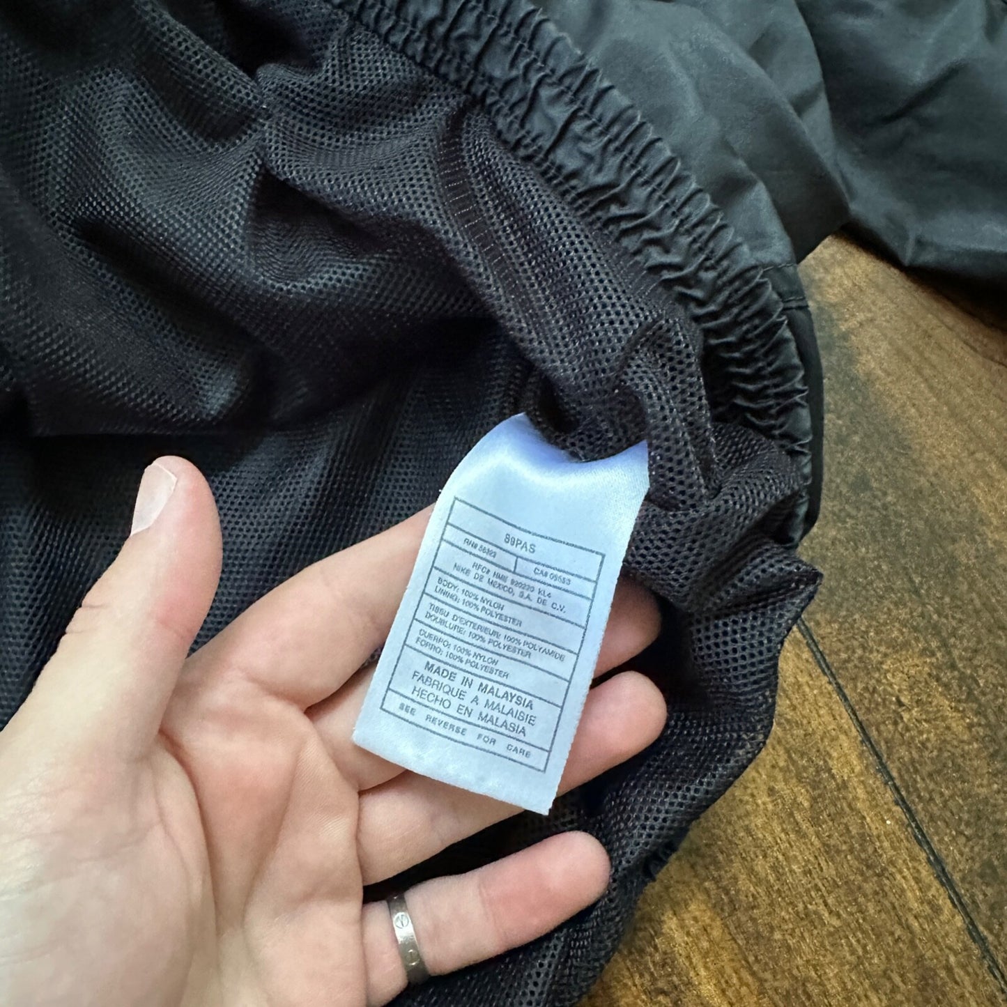 VTG 90s Nike Windbreaker Track Jacket XL Black Basic Simple Has Flaws