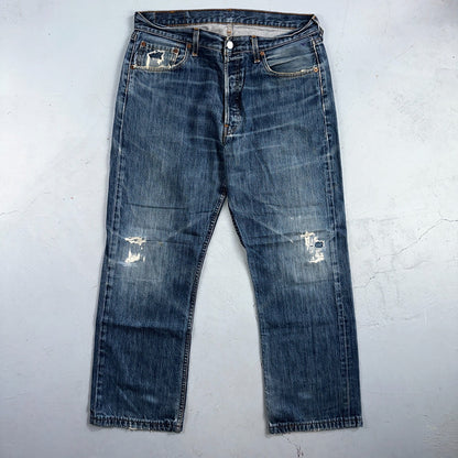Levis 501 Vintage Y2K XX Straight Leg Jeans Blue Med Wash 34x34 Act 33x27