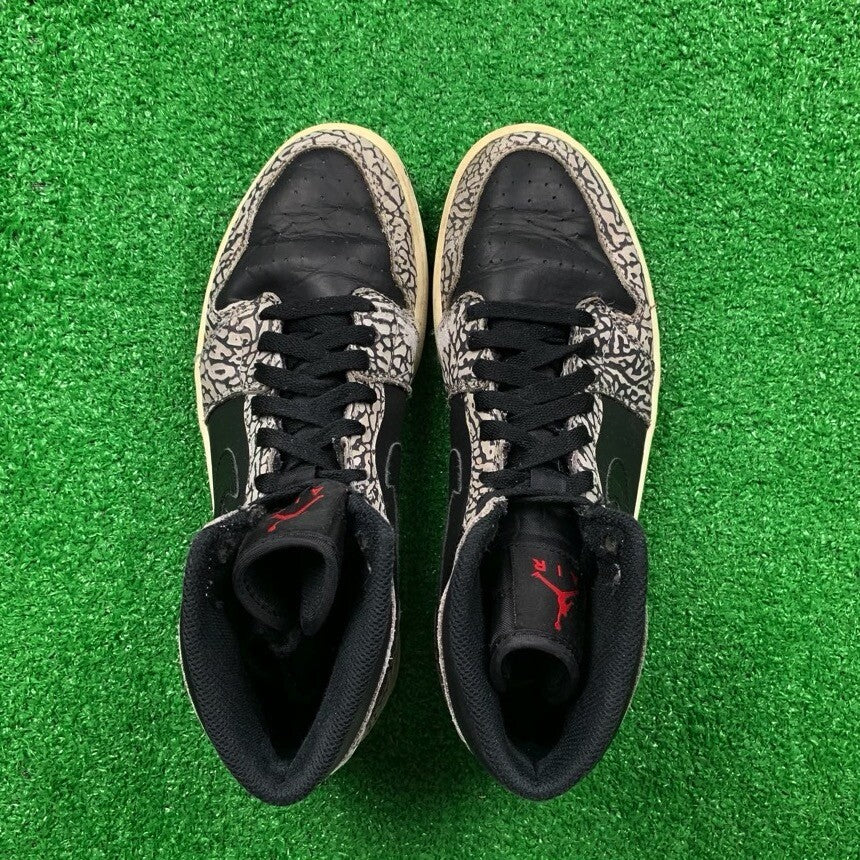 Nike Jordan 1 Retro High 839115-013 Black Cement Elephant Supreme 9 1985 Vintage