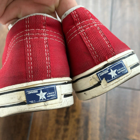 Vintage 60s 50s CONVERSE Chuck Taylor All Star Blue Label RED 10 Low RARE USA