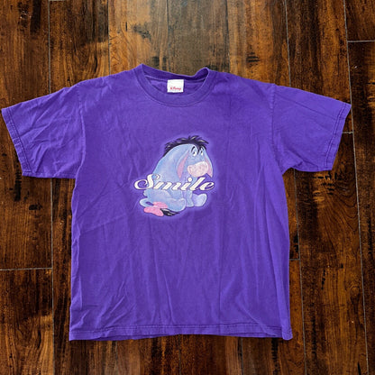 Disney Eeyore Winnie the Pooh Vintage T Shirt Y2K Cute Smile Funny Text Humor