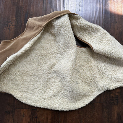 VTG 70s Carhartt Sherpa Lined Vest Mens XLT 6SVL Heavy Duck Canvas Hunting