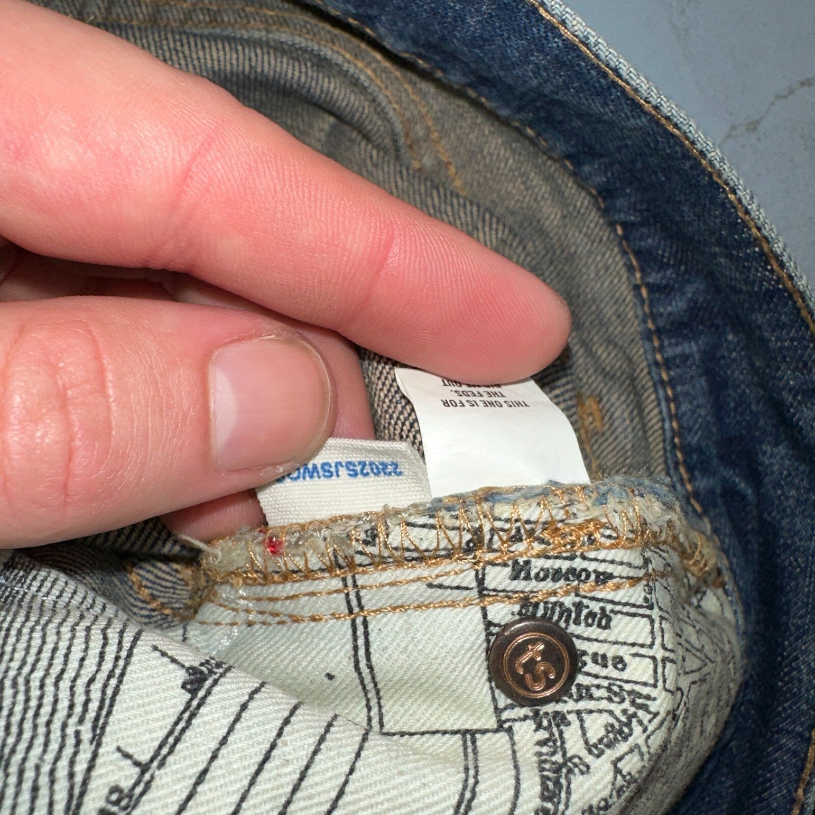 Taylor Stitch The Slim Jean Selvedge Red Line Blue Denim Mens 33 Cotton 33x33