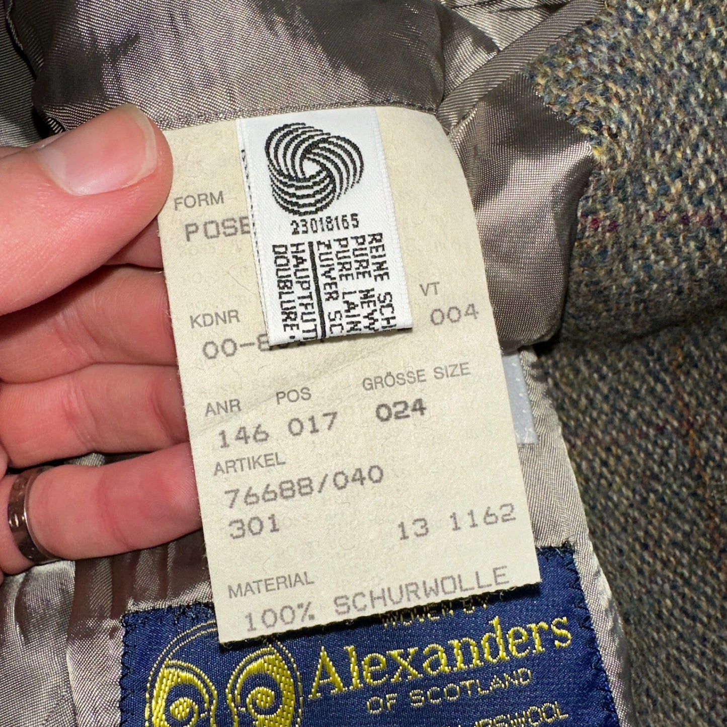 VTG Hugo Boss Alexander Scotland Wool 40 Short Sport Coat Blazer Jacket Tweed