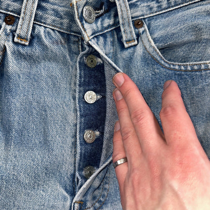 Levis 501 Vintage 80s Redline Selvedge USA XX Jeans Light Wash Skinny Act 29x32