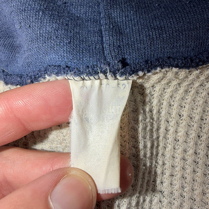 Blue Healthknit Zip Up Hoodie Vintage 80s 90s Thermal Lined USA 2XL Thrashed