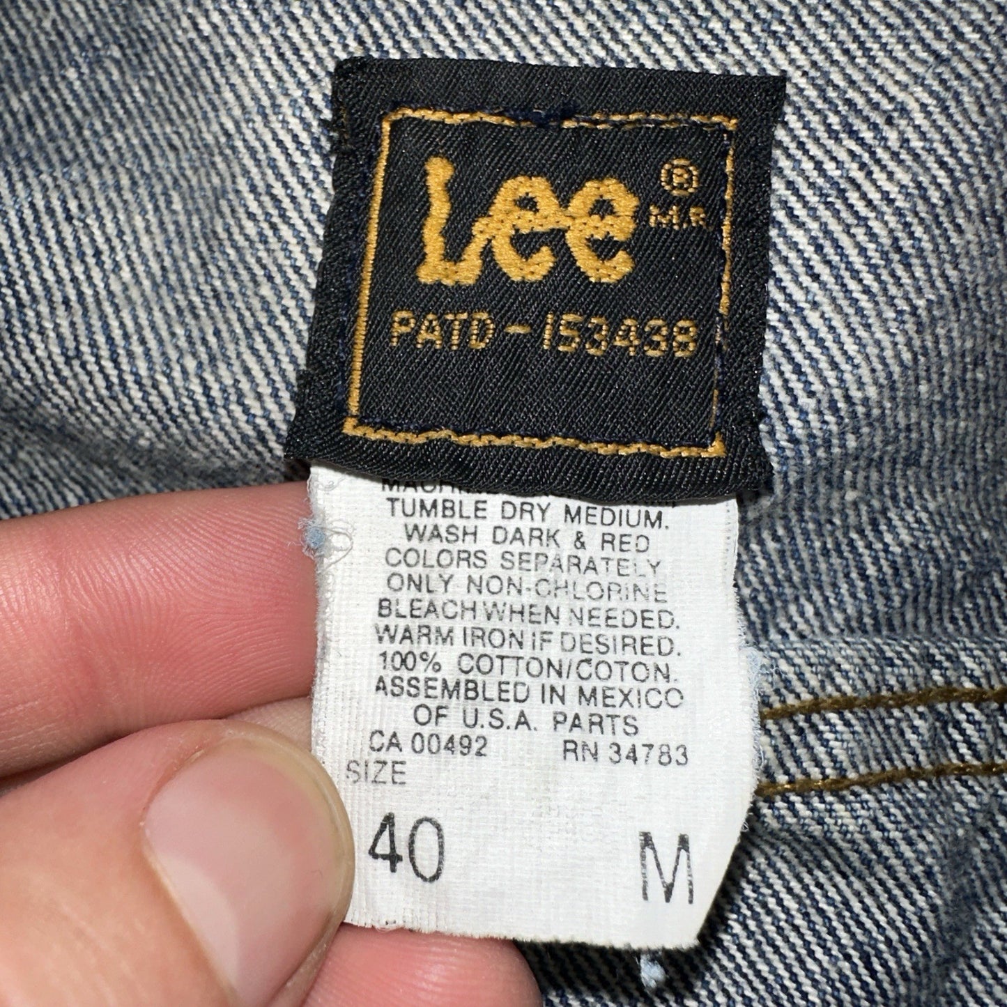 Vintage Lee Denim Jacket 40 M Western Bike Ride Cowboy Ranch Farm 153438 Jean