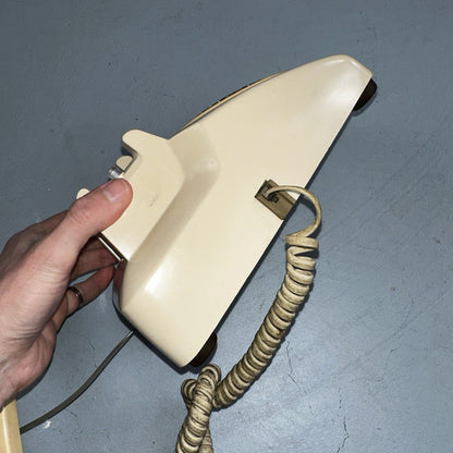 Vintage Bell System Western Electric Rotary Dial Desk Phone 500DM White Yellow