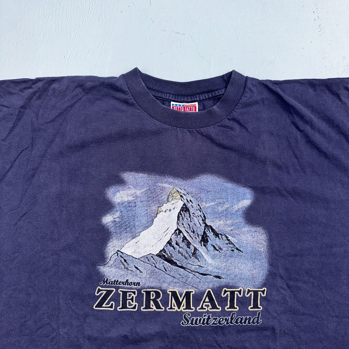 Zermatt Switzerland 90s VTG T Shirt Single Stitch Travel Europe Mountain XL Navy