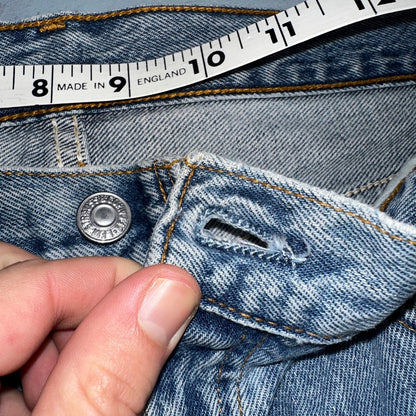 Levis 501 Vintage 90s USA XX Straight Leg Jeans Blue Light Wash 34x30 Act 31x29