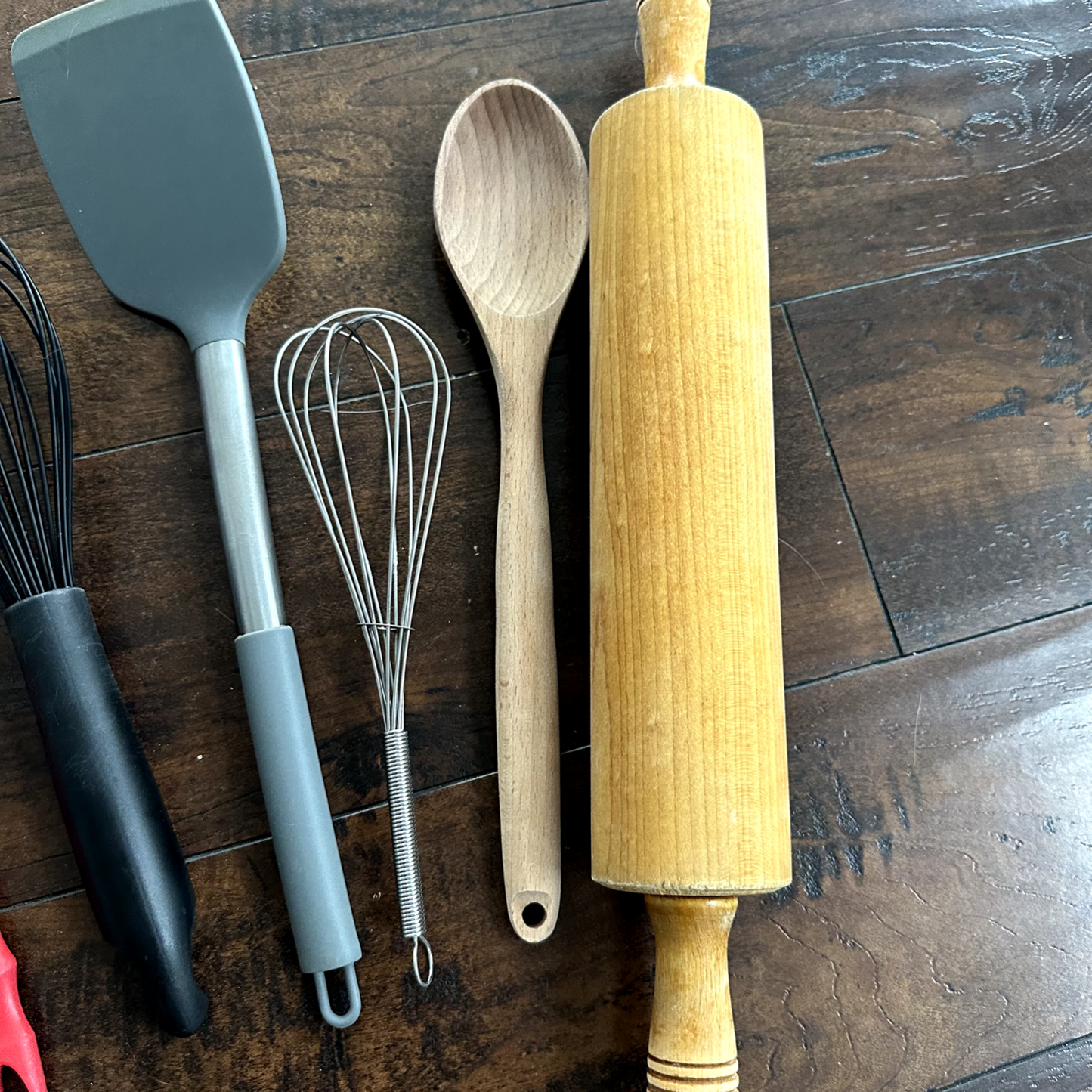 Kitchen Utensils Spatula Rolling Pin Wooden Spoon Mixing Spreading Glaze Lot Set