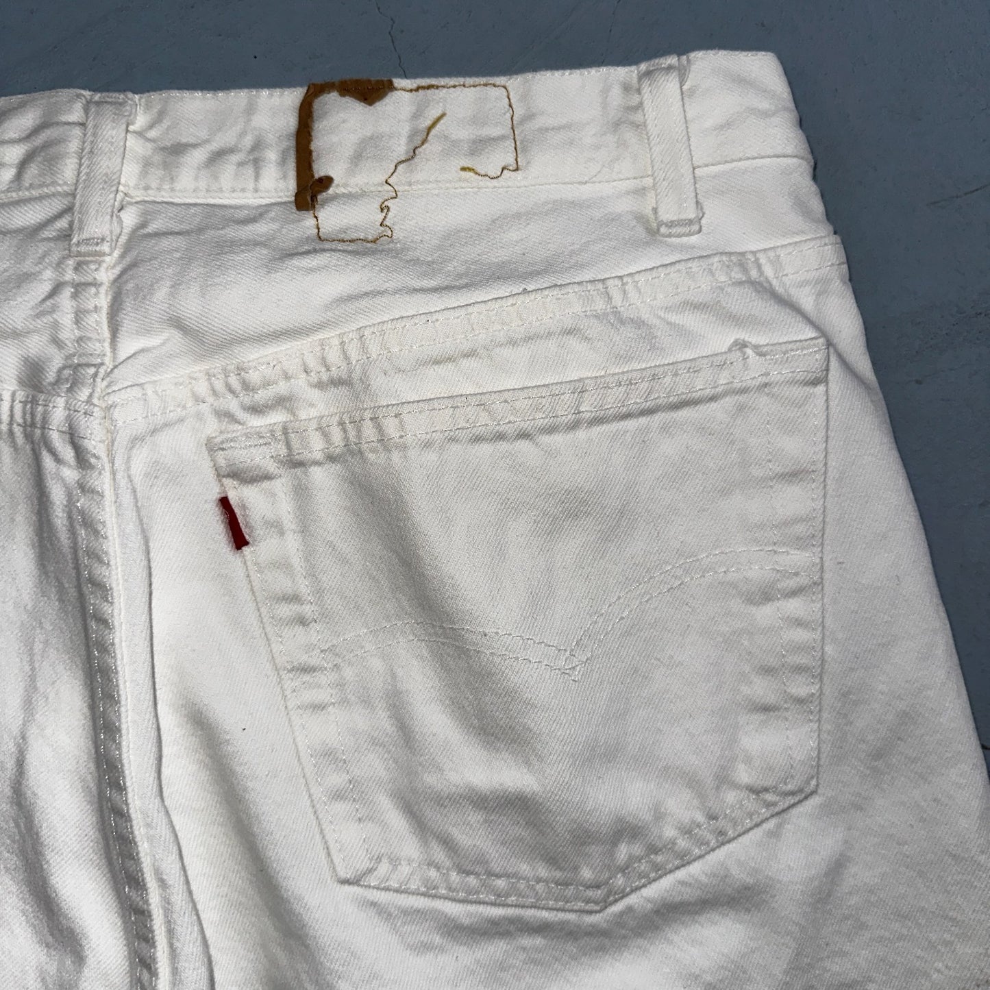 Levis 501 Vintage 80s USA XX Straight Leg Jeans White Light Wash 38x32 Act 35x31