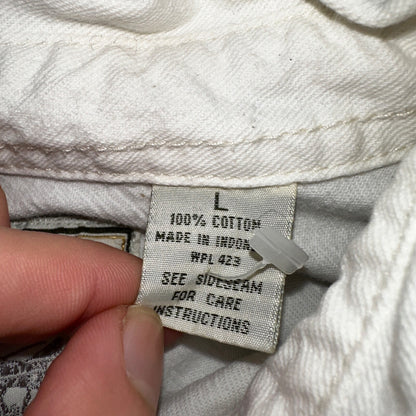 VTG Levis Red Tab Men Button Up Shirt Large White Long Sleeve 90s Y2K Thrashed