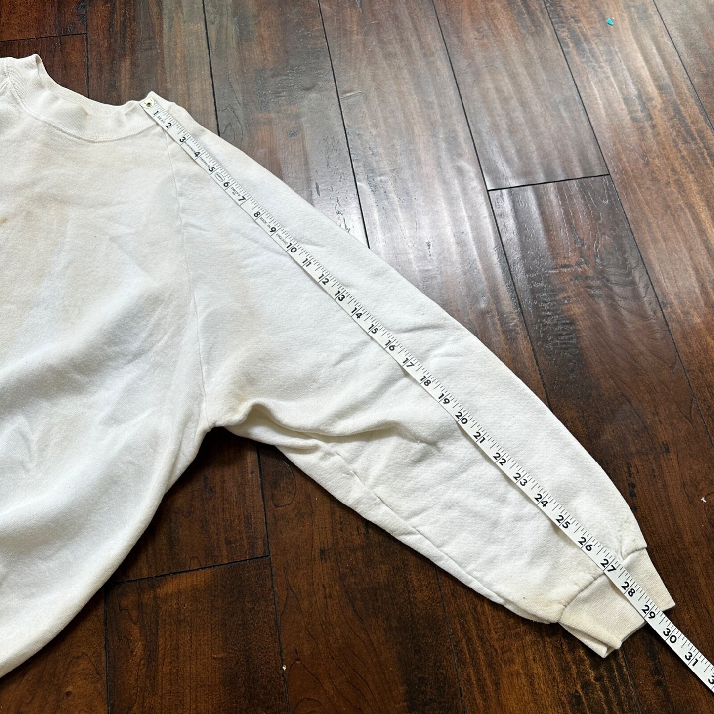 Vintage 90s 2XL FOTL Blank White Raglan Crewneck Sweatshirt Vtg 1990s USA Made