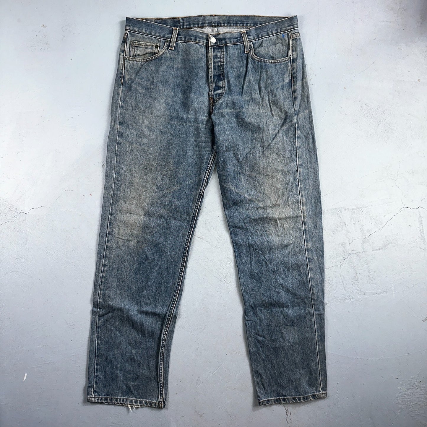 Levis 501 Y2K XX Straight Leg Jeans Blue VTG Med Wash 38x36 Act 38x32