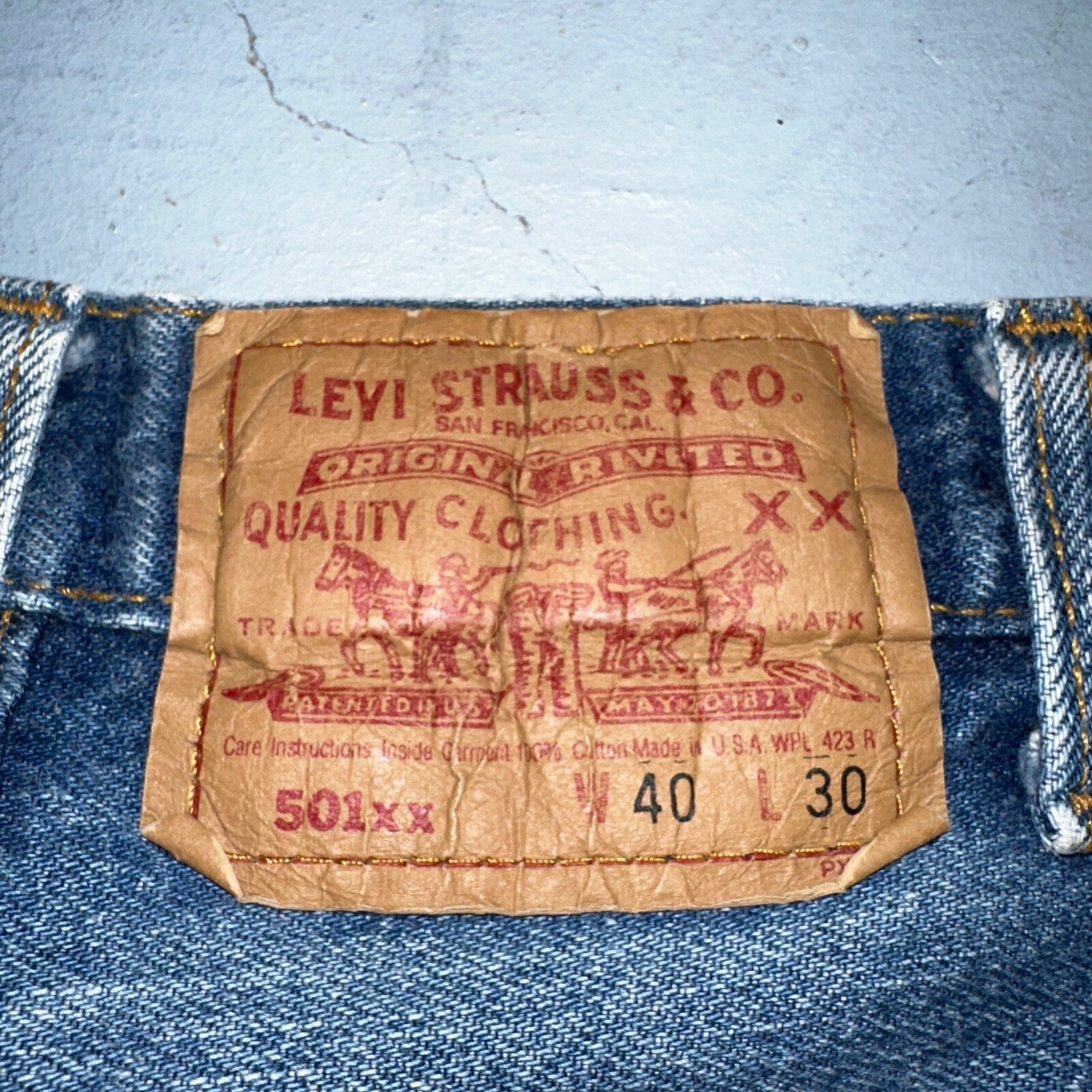 Levis 501 Vintage 90s USA XX Straight Leg Jeans Blue Med Wash 40x30 Act 36x27