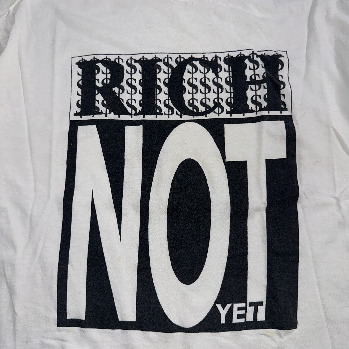 Rich Not Yet Funny Crop Top VTG T Shirt 90s Ross Quote Cool Graphic Quote 1990s