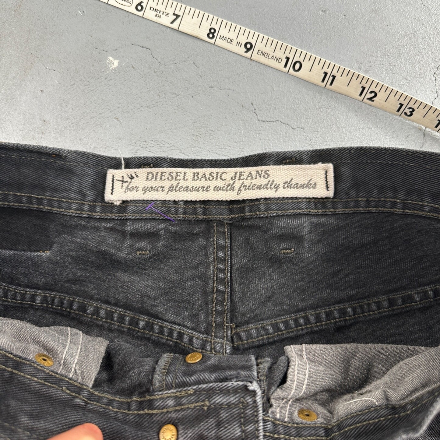 Vtg Diesel Men Saddle Relaxed Fit Black Jeans 32x33 Fits 31"  Made in Italy Y2K