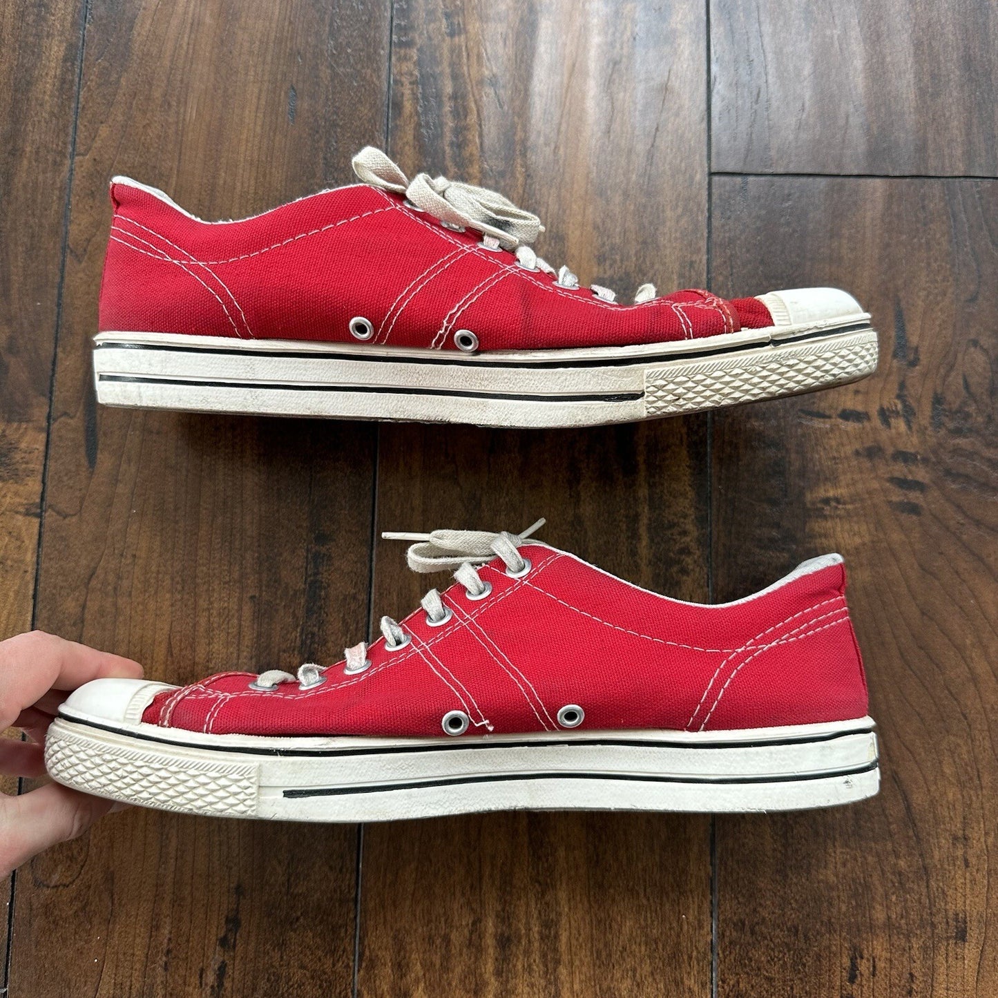 Vintage 60s 50s CONVERSE Chuck Taylor All Star Blue Label RED 10 Low RARE USA