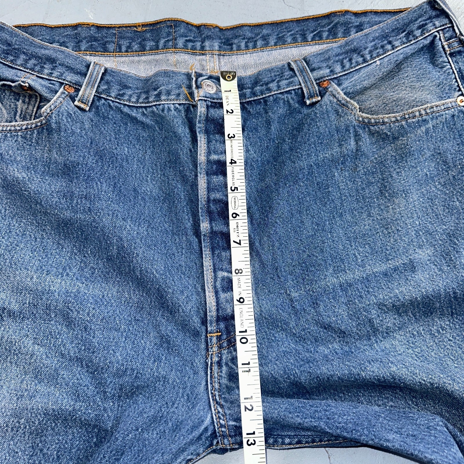 Levis 501 Vintage 90s USA XX Straight Leg Jeans Blue Med Wash 44x32 Act 40x28